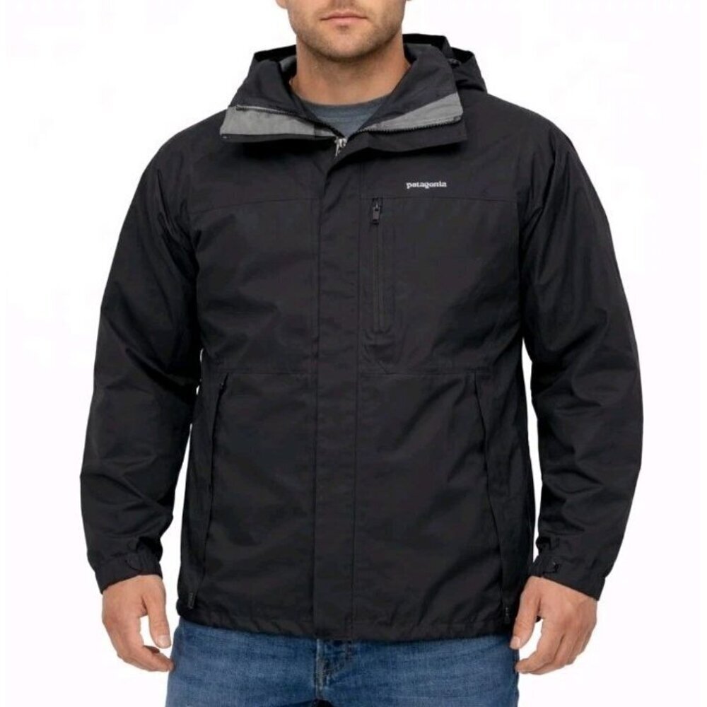 Patagonia H2No RECCO Waterproof Ski Jacket Mens L Black Shell